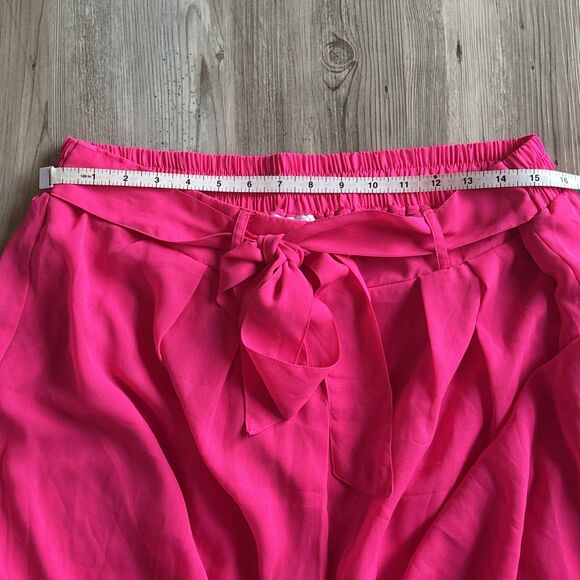 Her Destiny Wide Leg Pull On Lined Elastic Waist Hot Pink Cropped Pants Size 2X - Picture 8 of 8